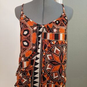 H&M Orange and Black Geometric Camisole